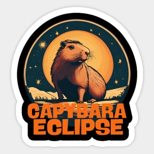 Total Solar Eclipse Capybara 2024 Sticker